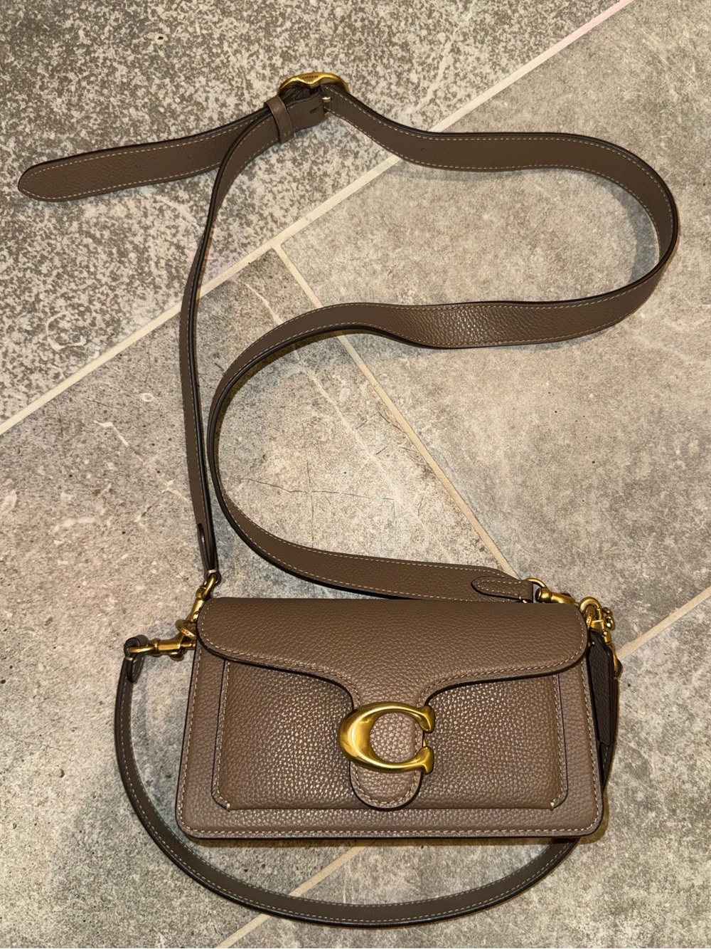 Coach Leather Tabby Shoulder Bag 20 in Dark Stone